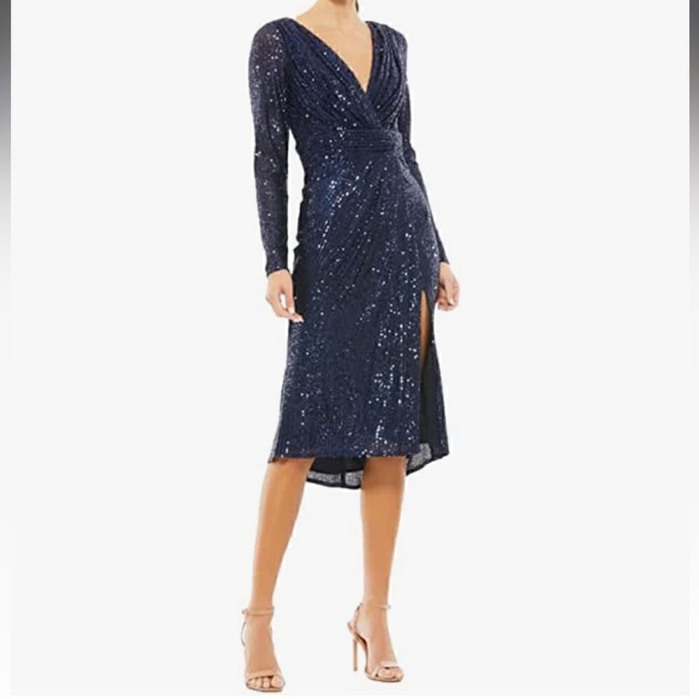 Ieena Duggal 26555 Long Sleeve Dress AUTHENTIC